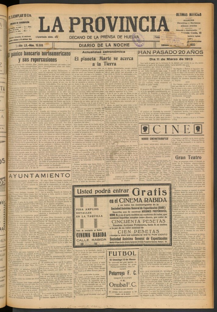 Miniatura de La Provincia : diario de la noche del 11 de marzo de 1933