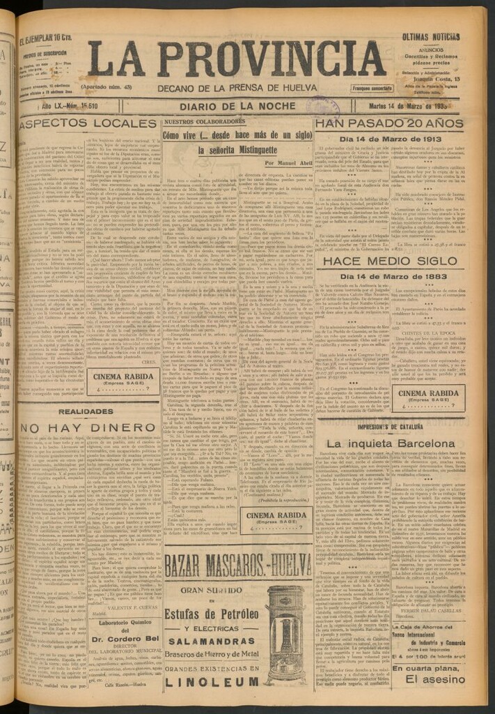 Miniatura de La Provincia : diario de la noche del 14 de marzo de 1933