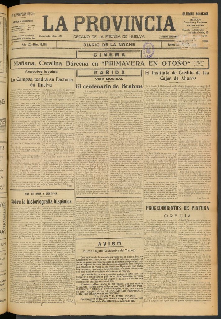 Miniatura de La Provincia : diario de la noche del 23 de marzo de 1933