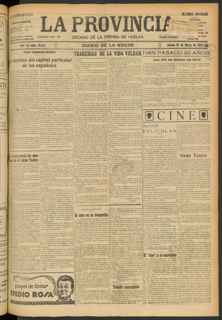 Miniatura de La Provincia : diario de la noche del 25 de marzo de 1933