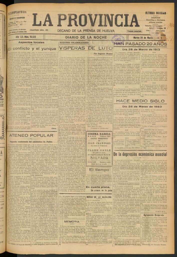 Miniatura de La Provincia : diario de la noche del 28 de marzo de 1933