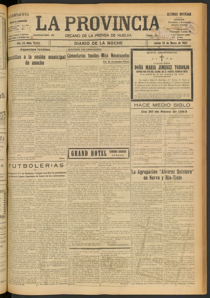Miniatura de La Provincia : diario de la noche del 30 de marzo de 1933