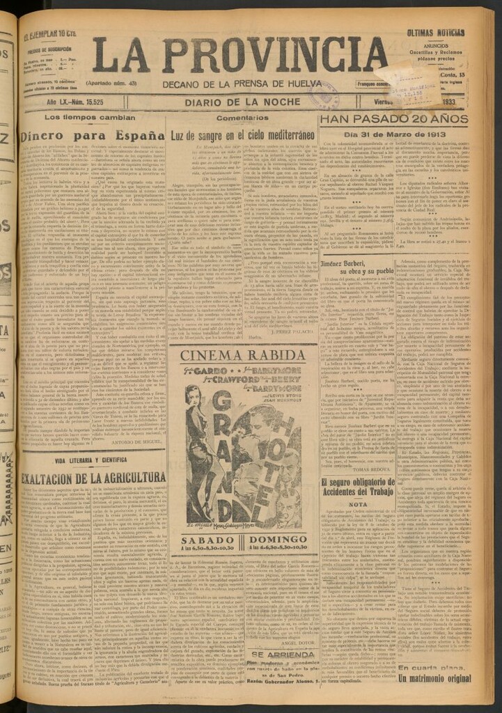 Miniatura de La Provincia : diario de la noche del 31 de marzo de 1933