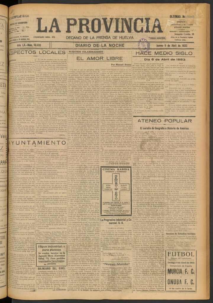 Miniatura de La Provincia : diario de la noche del 6 de abril de 1933