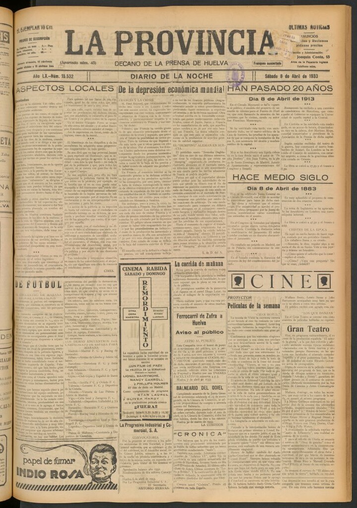 Miniatura de La Provincia : diario de la noche del 8 de abril de 1933