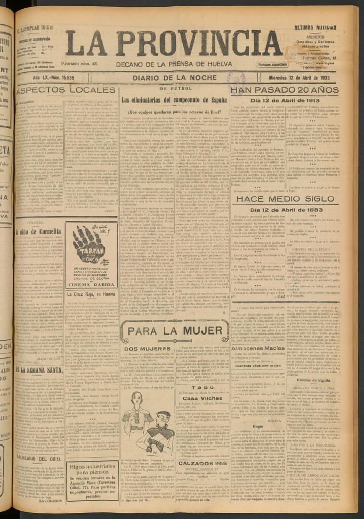 Miniatura de La Provincia : diario de la noche del 12 de abril de 1933
