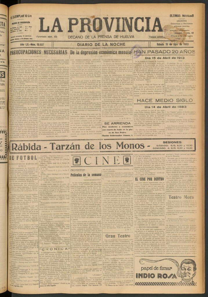 Miniatura de La Provincia : diario de la noche del 15 de abril de 1933
