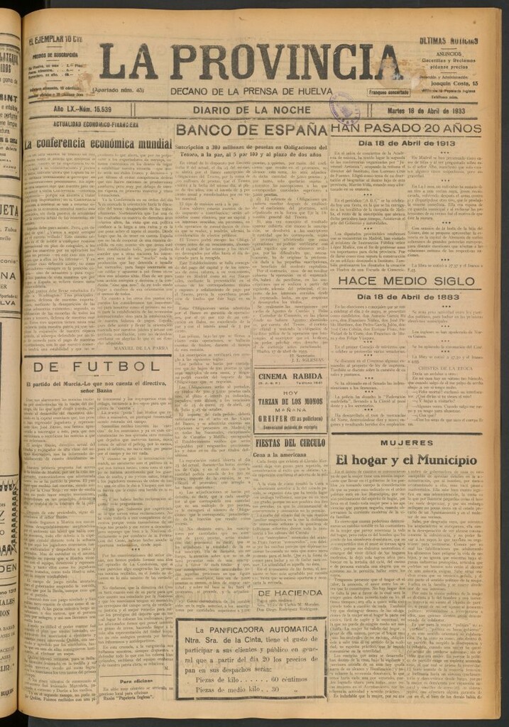 Miniatura de La Provincia : diario de la noche del 18 de abril de 1933