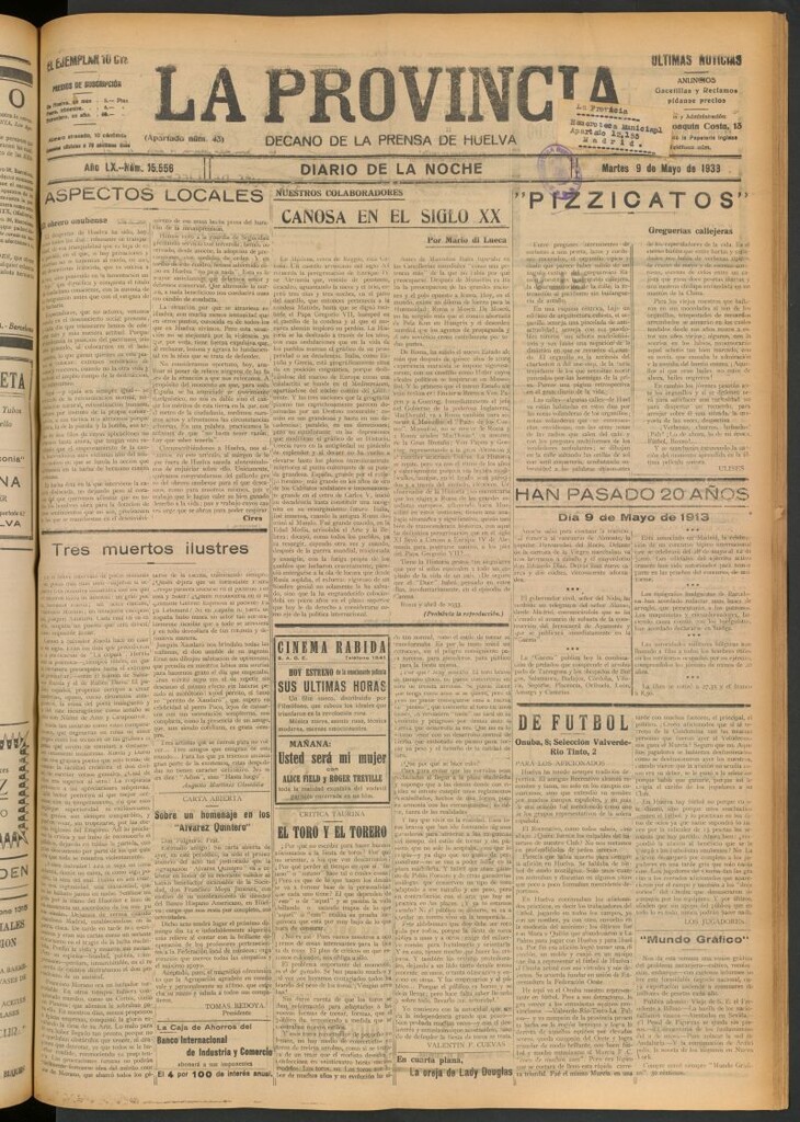 Miniatura de La Provincia : diario de la noche del 9 de mayo de 1933