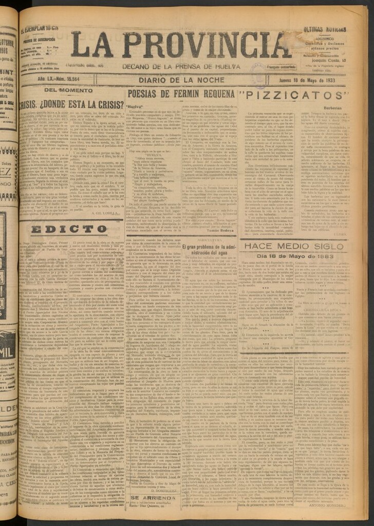 Miniatura de La Provincia : diario de la noche del 18 de mayo de 1933