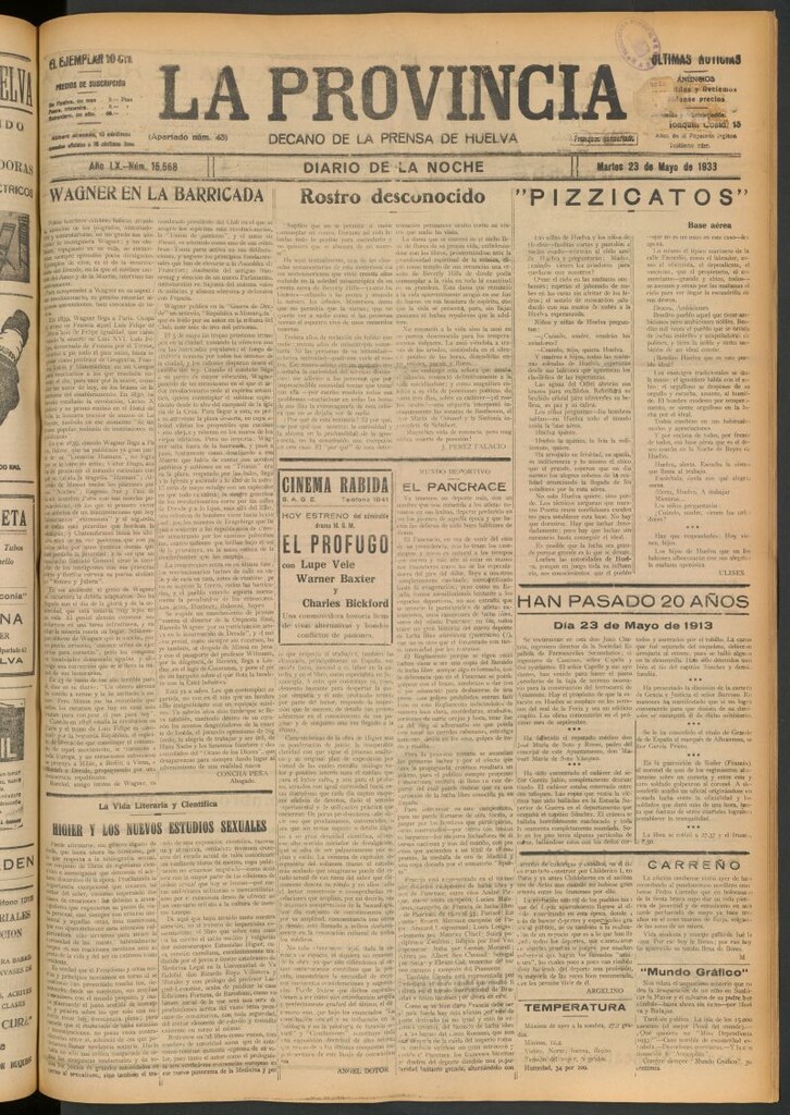 Miniatura de La Provincia : diario de la noche del 23 de mayo de 1933