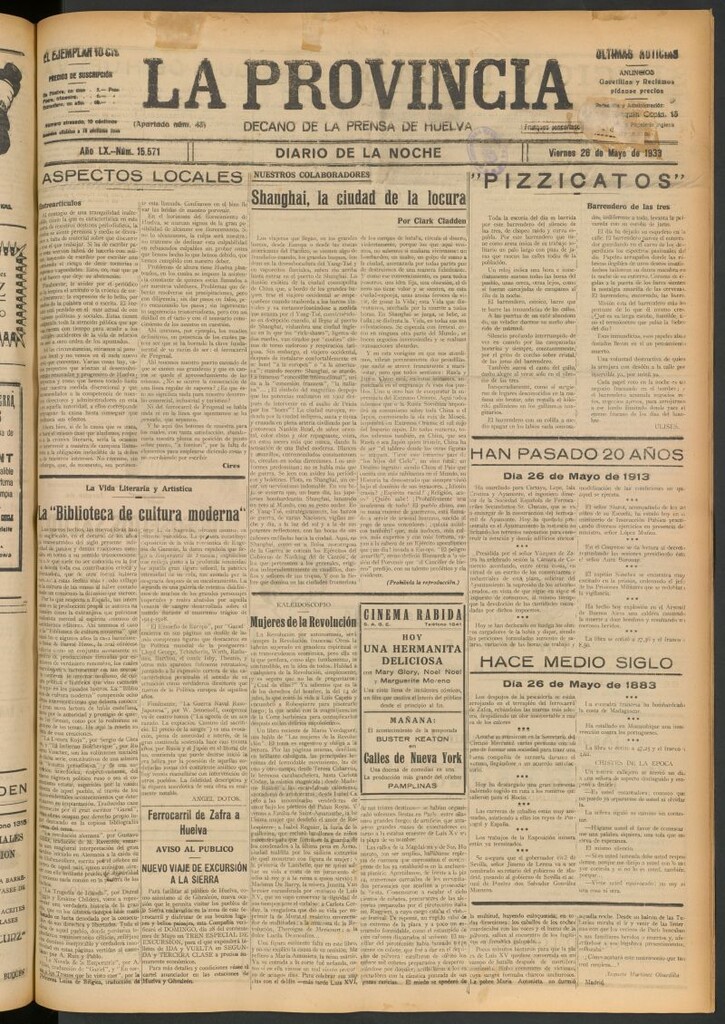 Miniatura de La Provincia : diario de la noche del 26 de mayo de 1933
