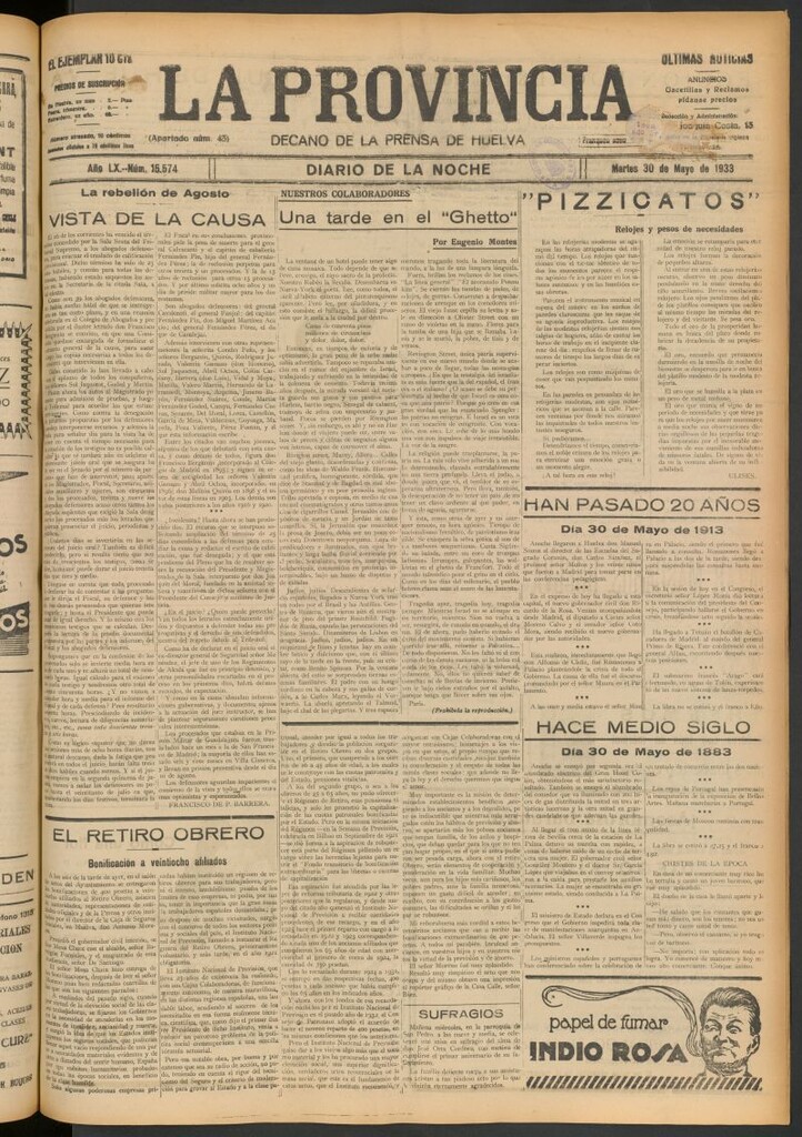 Miniatura de La Provincia : diario de la noche del 30 de mayo de 1933