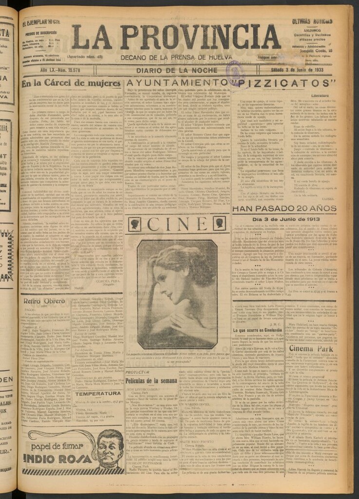 Miniatura de La Provincia : diario de la noche del 3 de junio de 1933