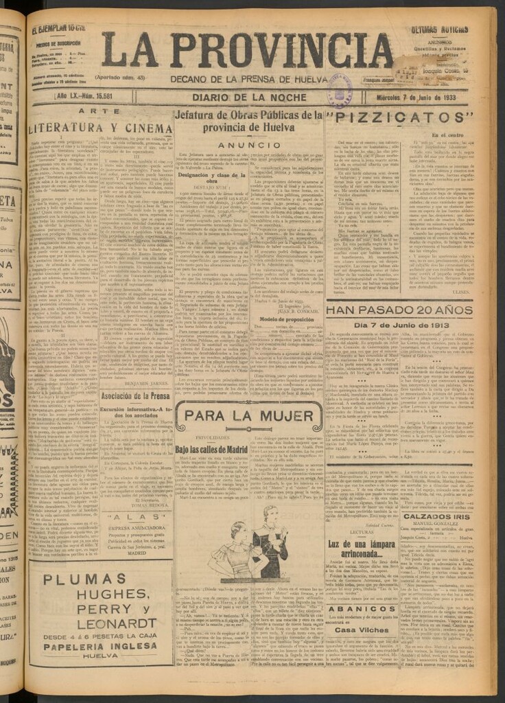Miniatura de La Provincia : diario de la noche del 7 de junio de 1933