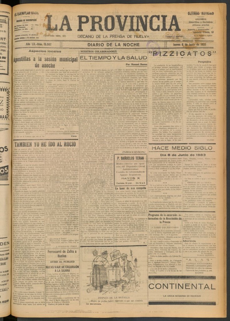 Miniatura de La Provincia : diario de la noche del 8 de junio de 1933