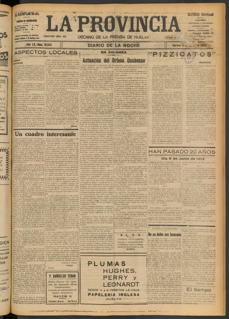 Miniatura de La Provincia : diario de la noche del 9 de junio de 1933