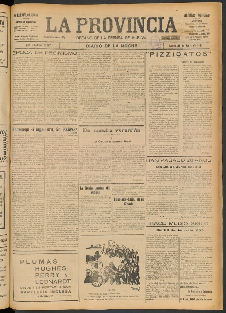 Miniatura de La Provincia : diario de la noche del 26 de junio de 1933
