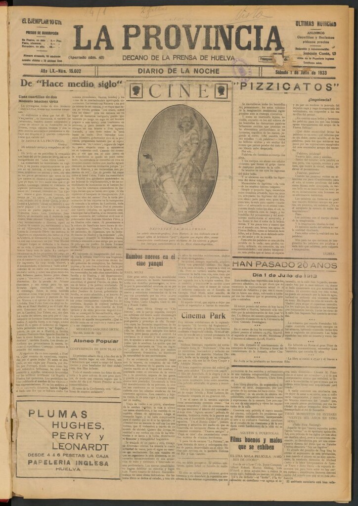 Miniatura de La Provincia : diario de la noche del 1 de julio de 1933