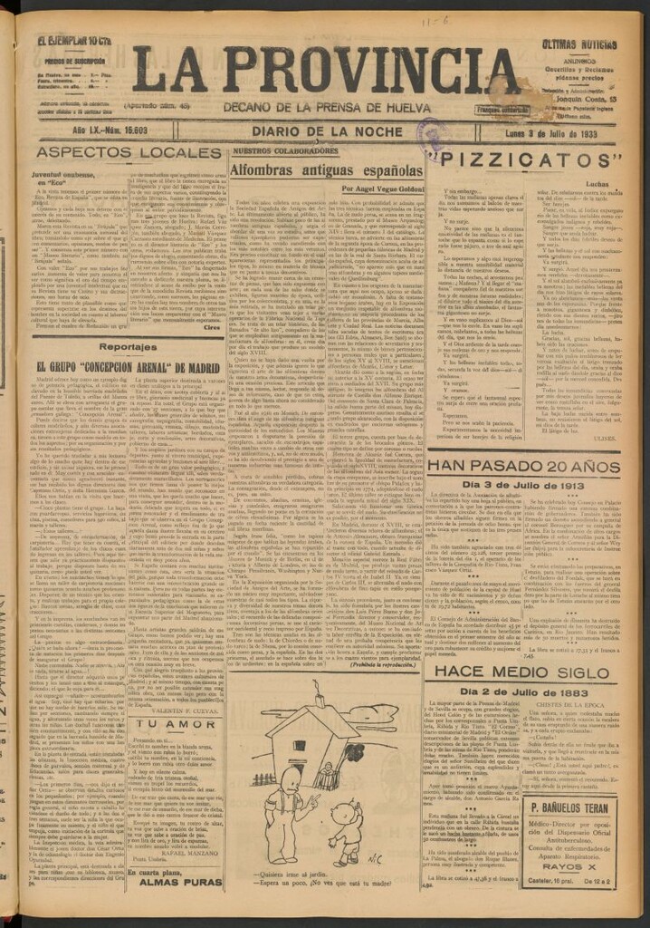 Miniatura de La Provincia : diario de la noche del 3 de julio de 1933