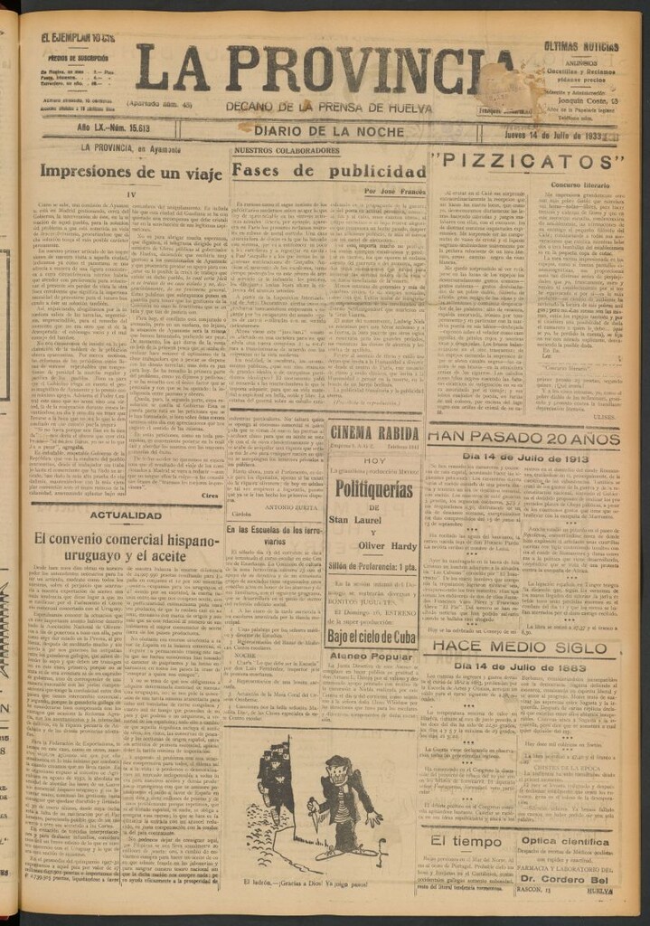 Miniatura de La Provincia : diario de la noche del 14 de julio de 1933