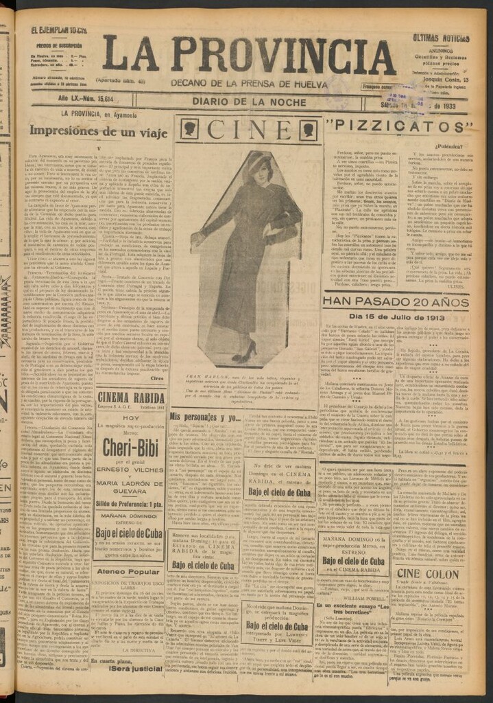Miniatura de La Provincia : diario de la noche del 15 de julio de 1933