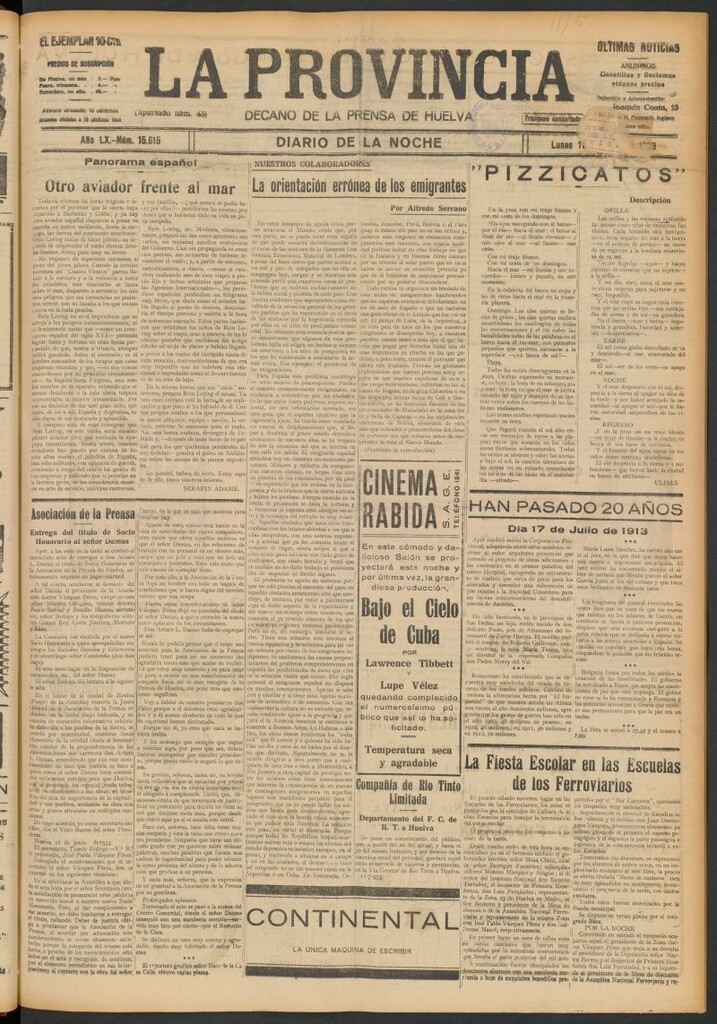 Miniatura de La Provincia : diario de la noche del 17 de julio de 1933