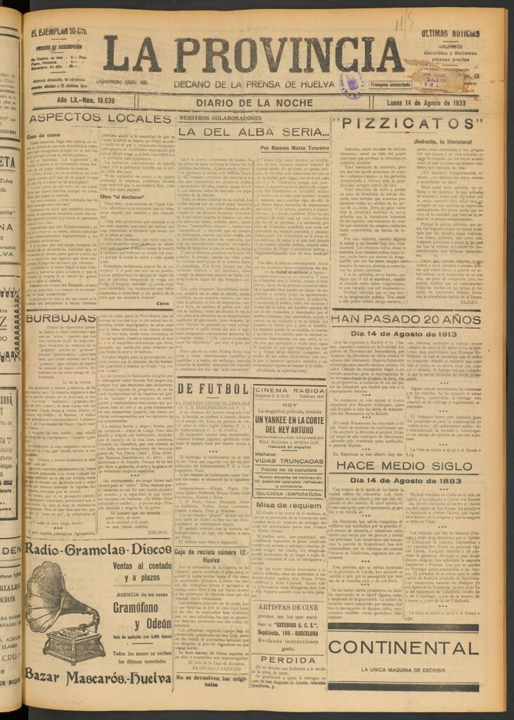 Miniatura de La Provincia : diario de la noche del 14 de agosto de 1933