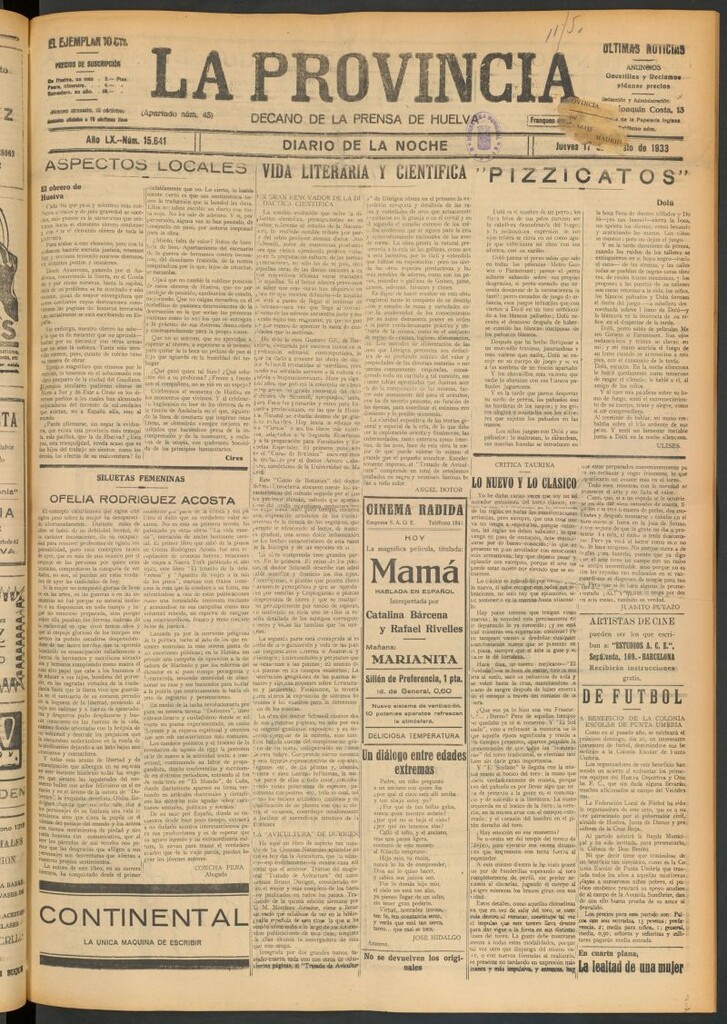 Miniatura de La Provincia : diario de la noche del 17 de agosto de 1933