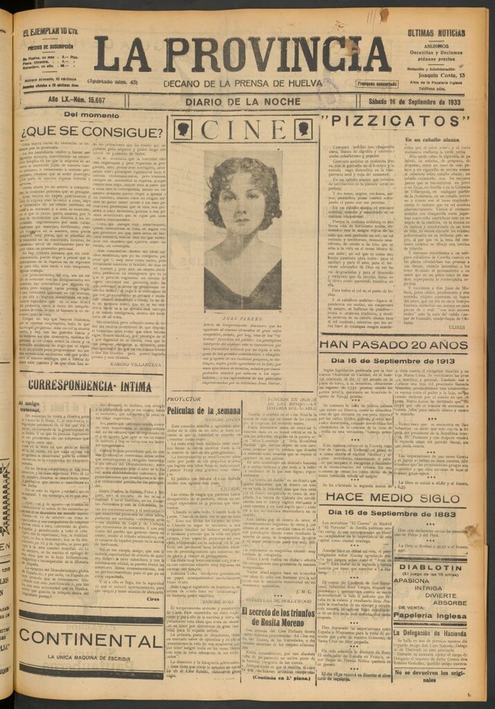 Miniatura de La Provincia : diario de la noche del 16 de septiembre de 1933