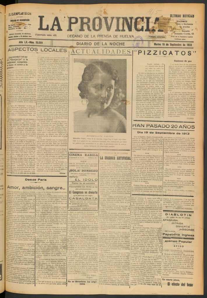 Miniatura de La Provincia : diario de la noche del 19 de septiembre de 1933