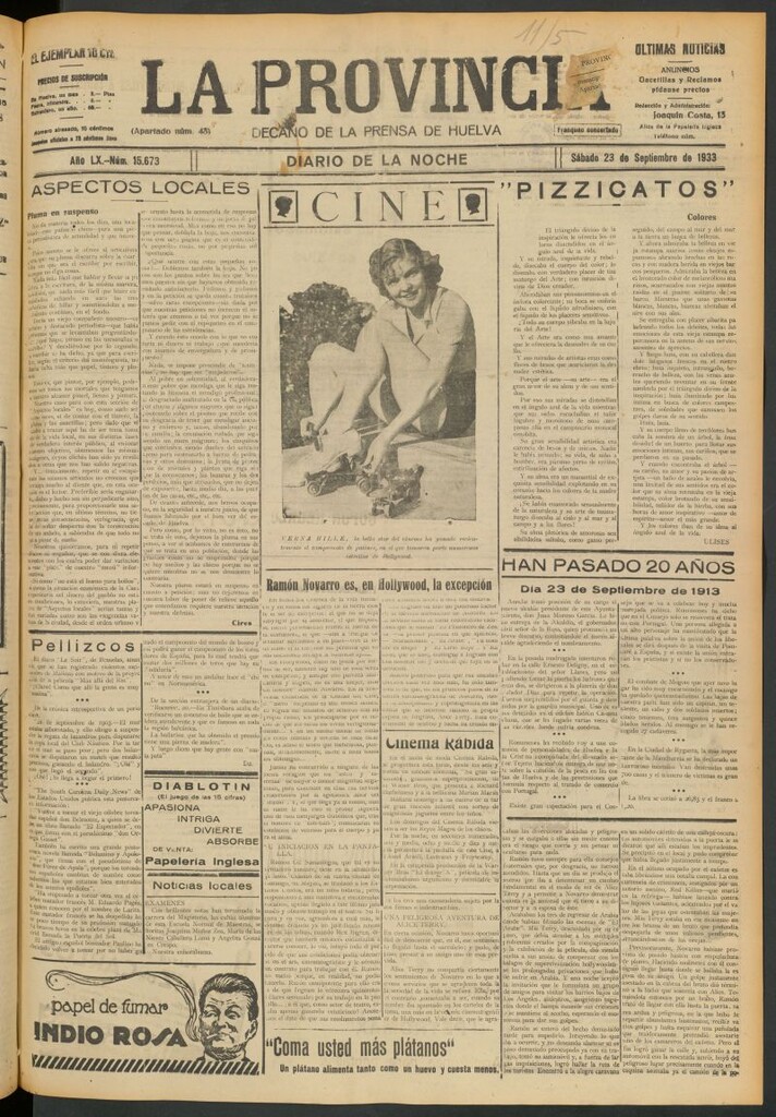 Miniatura de La Provincia : diario de la noche del 23 de septiembre de 1933
