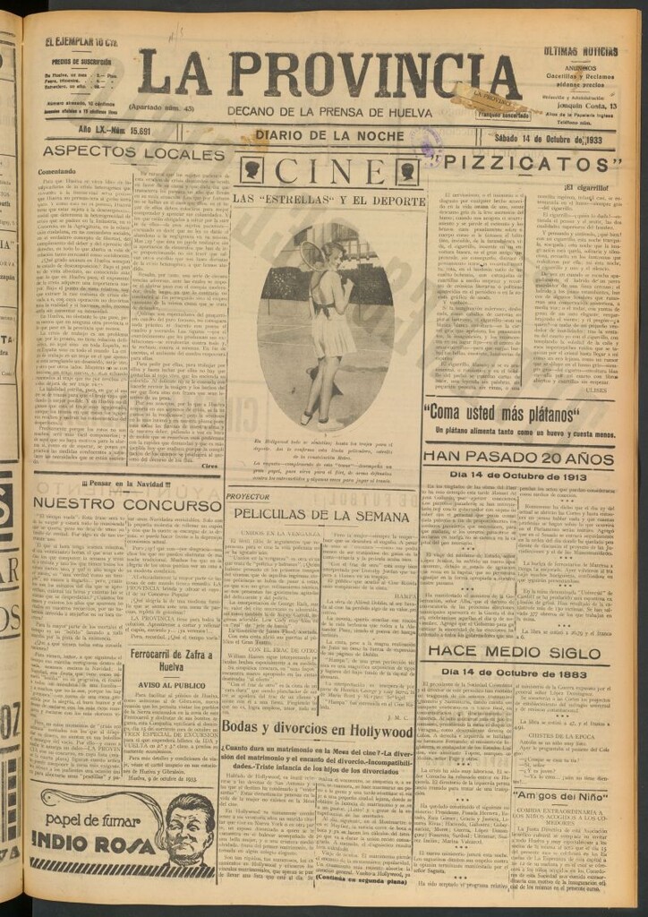 Miniatura de La Provincia : diario de la noche del 14 de octubre de 1933