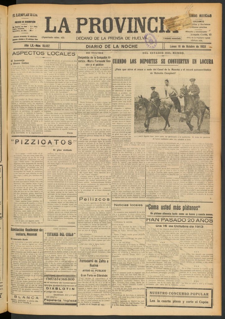 Miniatura de La Provincia : diario de la noche del 16 de octubre de 1933