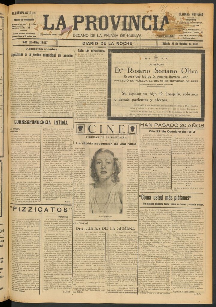 Miniatura de La Provincia : diario de la noche del 21 de octubre de 1933