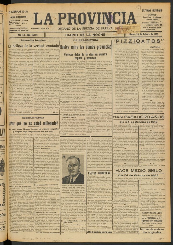 Miniatura de La Provincia : diario de la noche del 24 de octubre de 1933