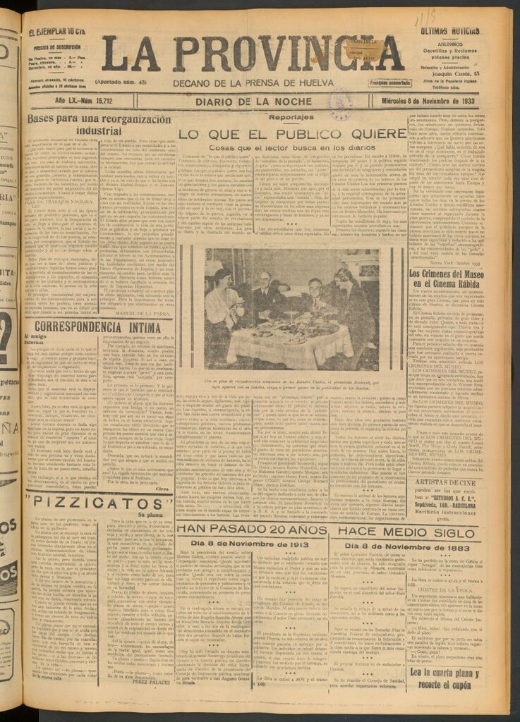 Miniatura de La Provincia : diario de la noche del 8 de noviembre de 1933