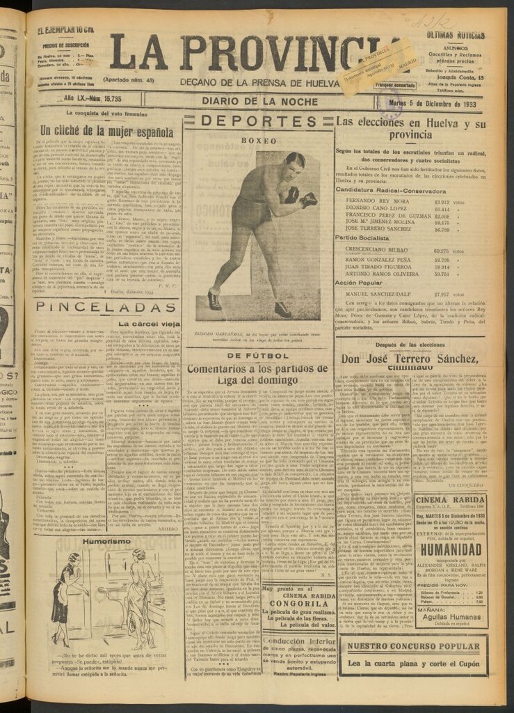 Miniatura de La Provincia : diario de la noche del 5 de diciembre de 1933