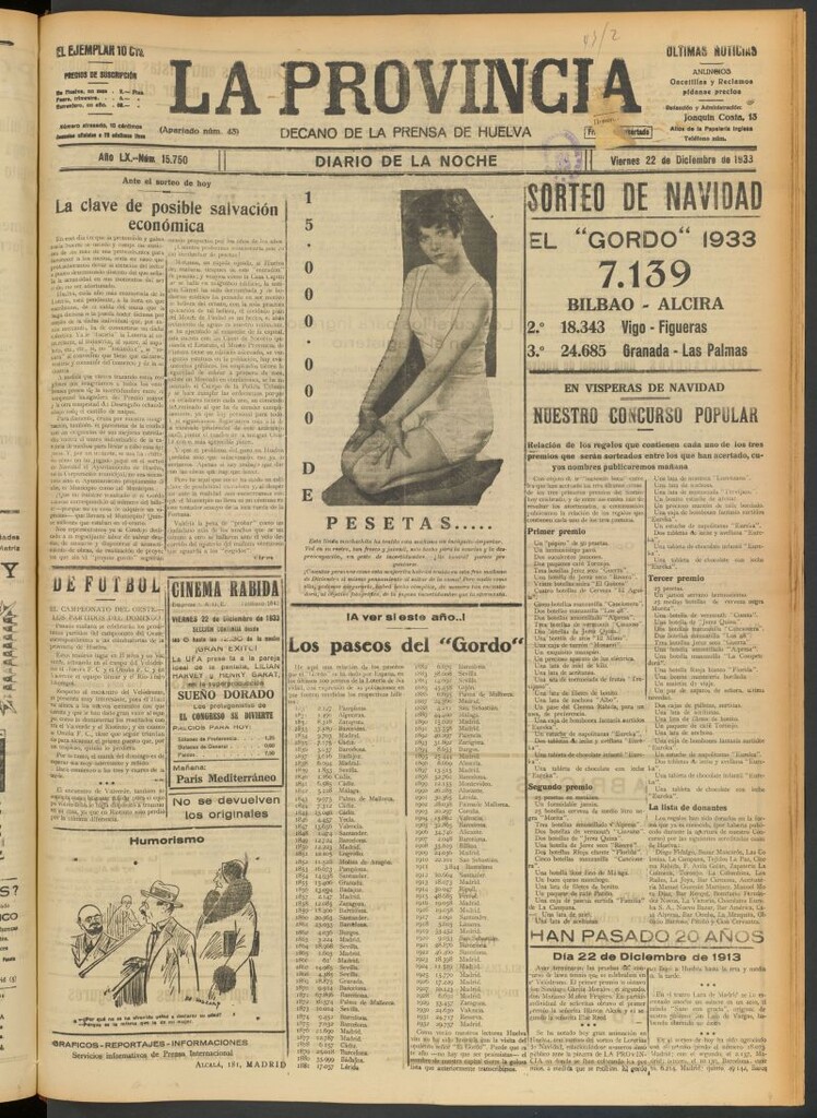 Miniatura de La Provincia : diario de la noche del 22 de diciembre de 1933