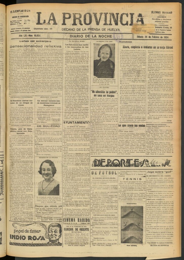 Miniatura de La Provincia : diario de la noche del 24 de febrero de 1934