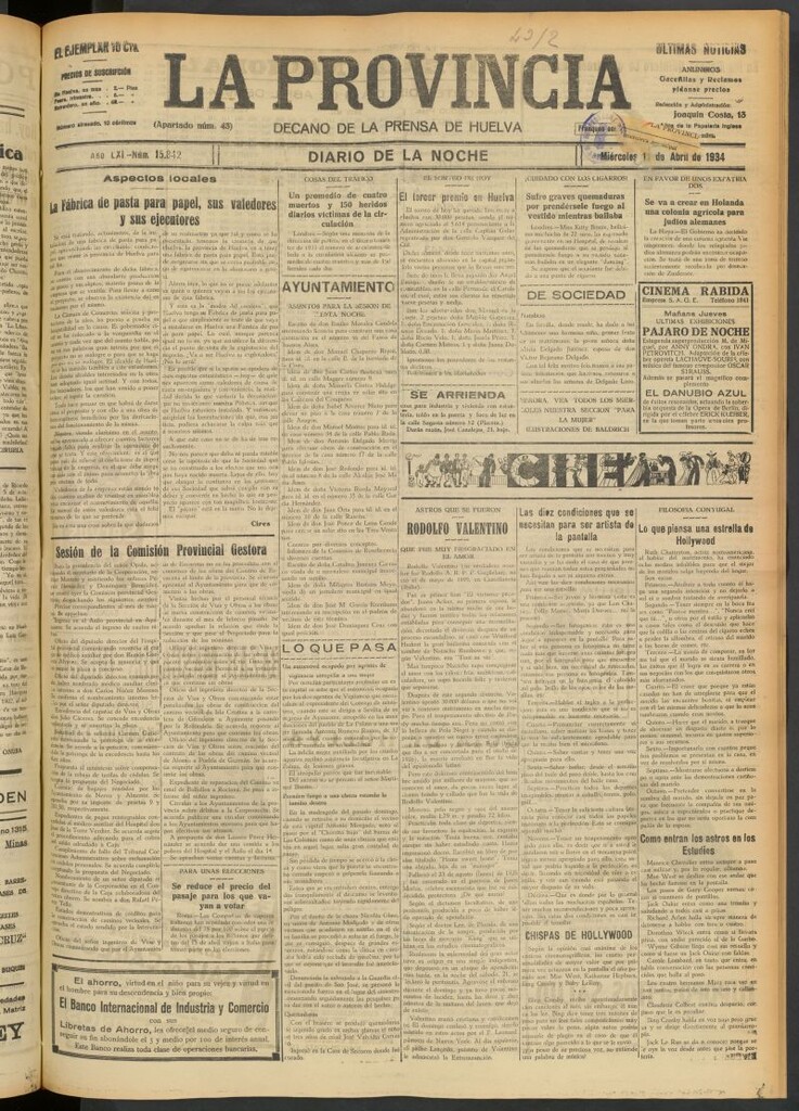 Miniatura de La Provincia : diario de la noche del 11 de abril de 1934