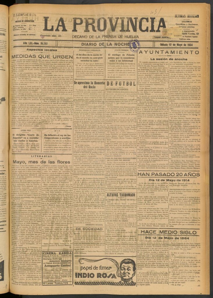 Miniatura de La Provincia : diario de la noche del 12 de mayo de 1934
