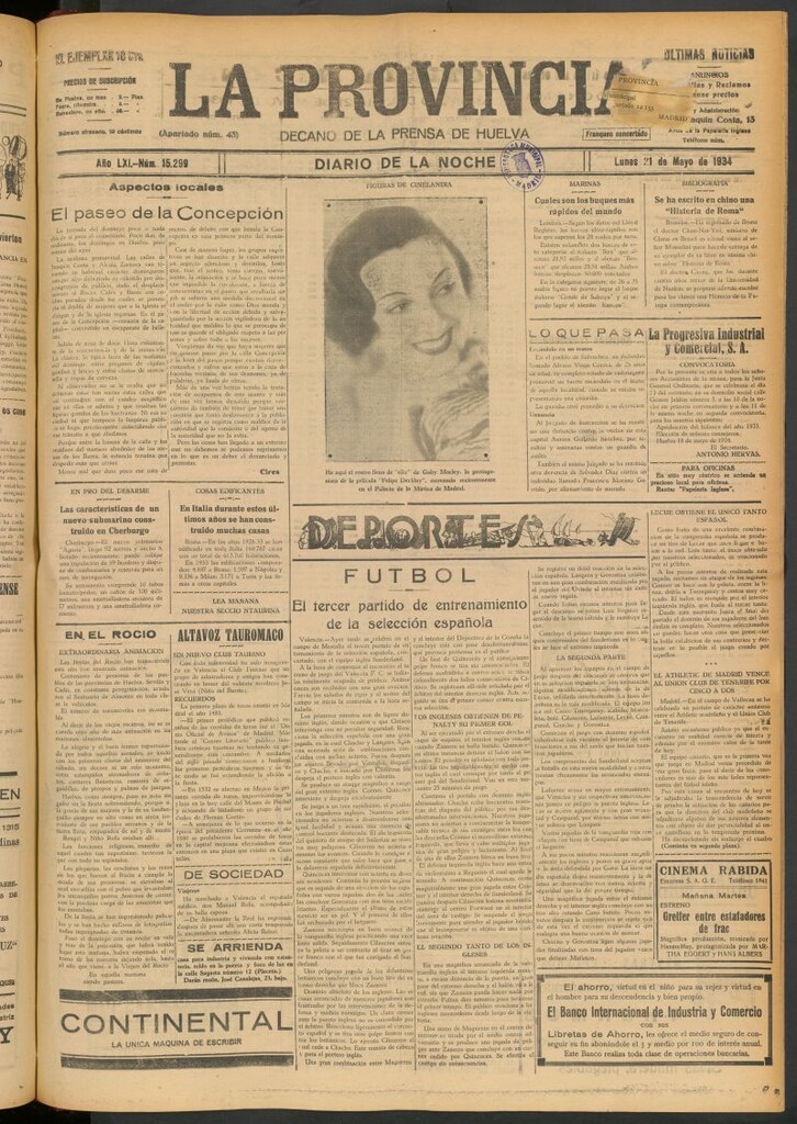 Miniatura de La Provincia : diario de la noche del 21 de mayo de 1934