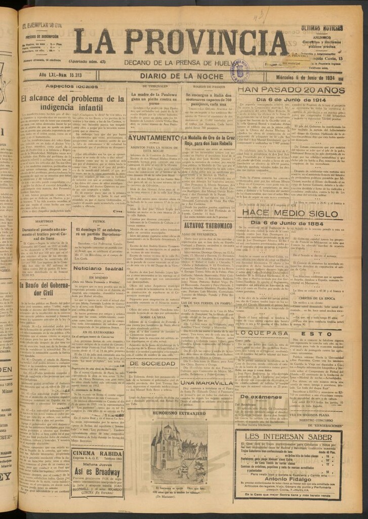 Miniatura de La Provincia : diario de la noche del 6 de junio de 1934