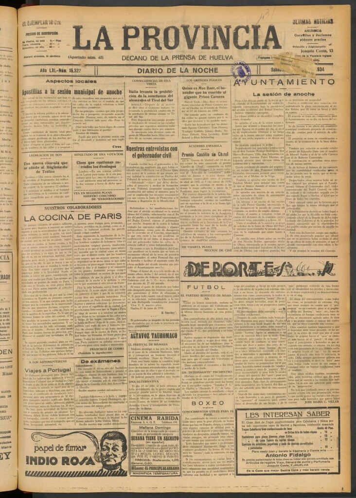 Miniatura de La Provincia : diario de la noche del 16 de junio de 1934