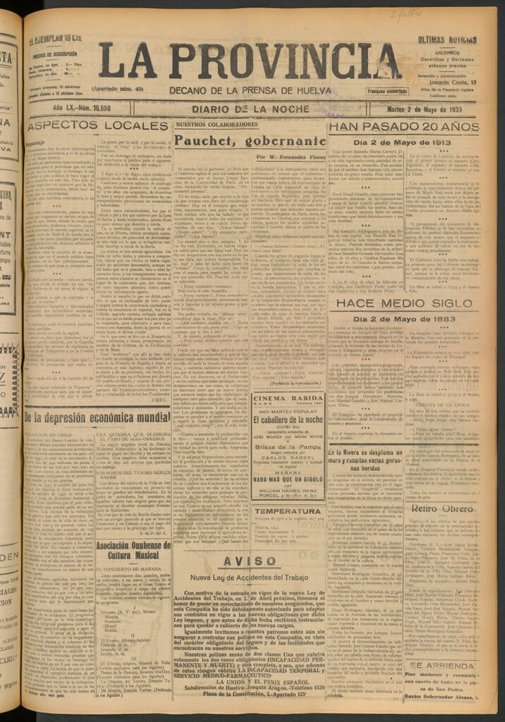 Miniatura de La Provincia : diario de la noche del 2 de mayo de 1933