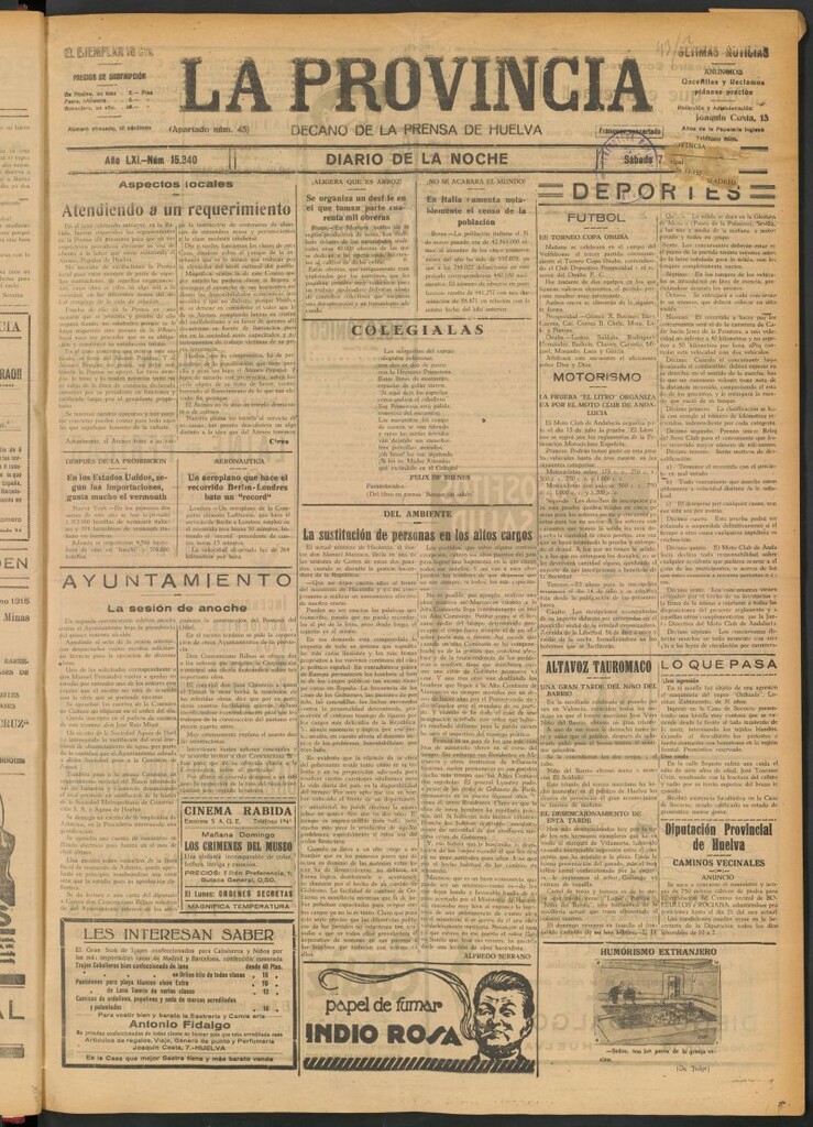 Miniatura de La Provincia : diario de la noche del 7 de julio de 1934