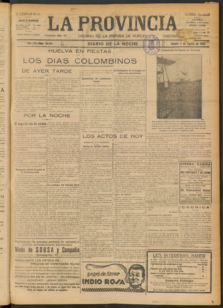 Miniatura de La Provincia : diario de la noche del 4 de agosto de 1934