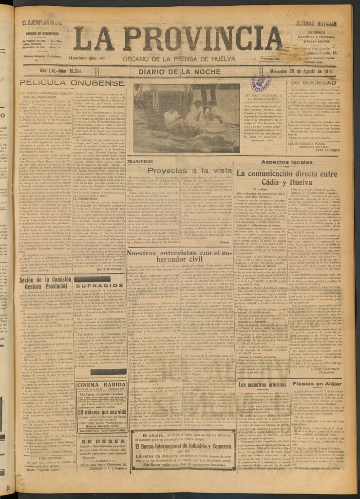 Miniatura de La Provincia : diario de la noche del 29 de agosto de 1934