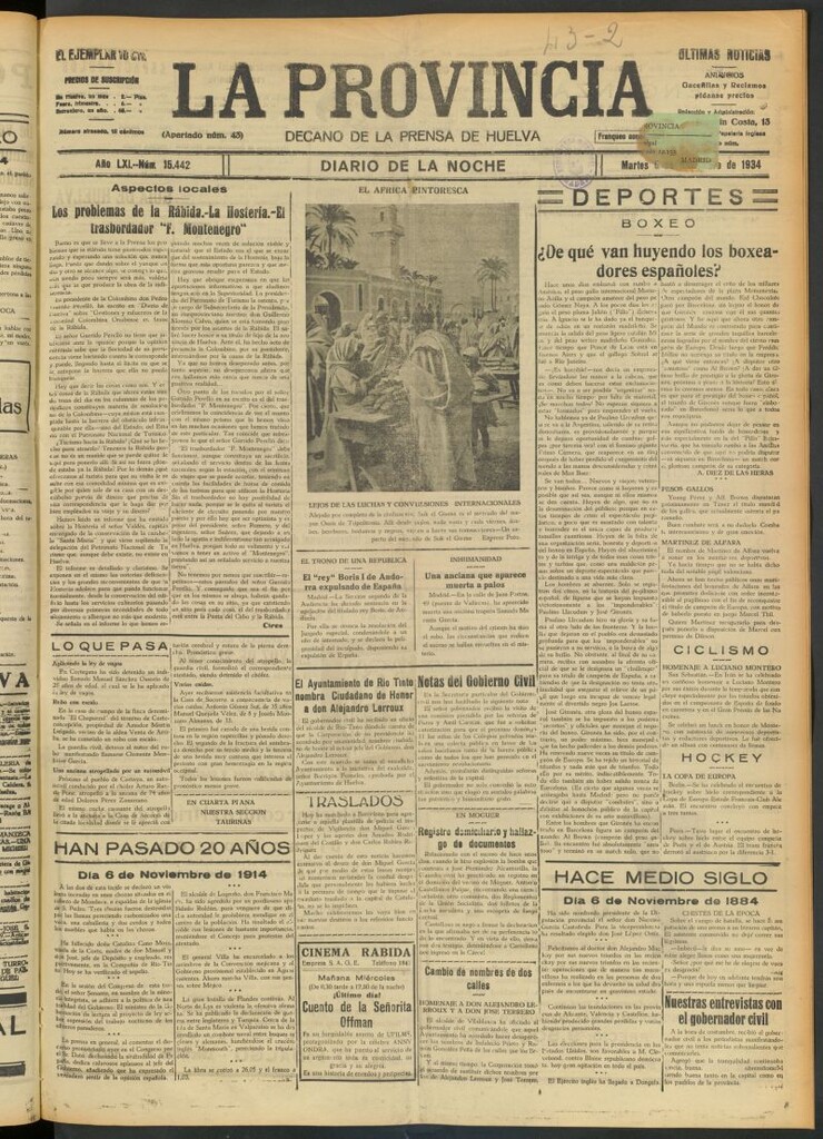 Miniatura de La Provincia : diario de la noche del 6 de noviembre de 1934